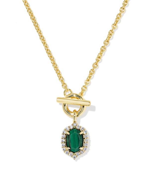 Daphne Crystal Frame Gold Toggle Necklace