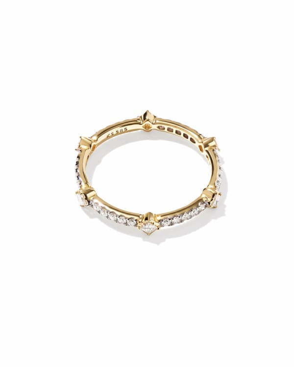 0.52ct Dira Princess 14k Yellow Gold Stackable Band Ring