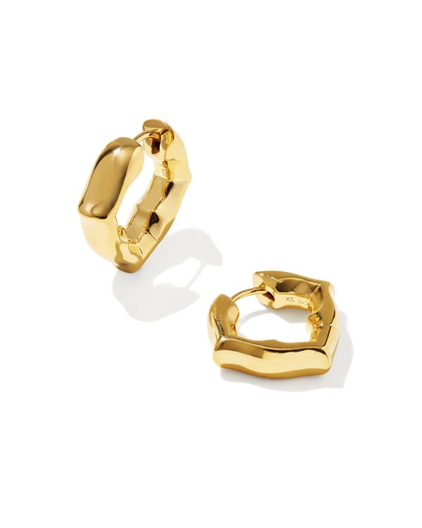 Dira Open Frame 18k Gold Vermeil Huggie Earrings