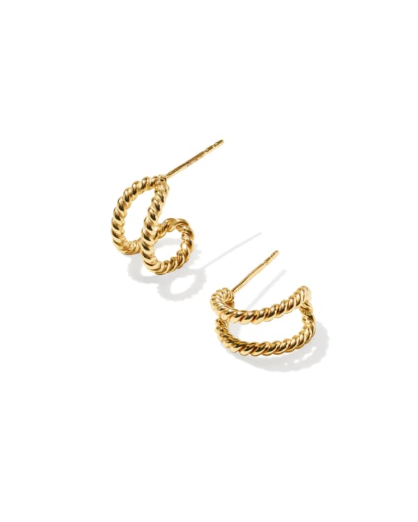 Victoria Twist 14k Gold-Filled Double Huggie Earrings