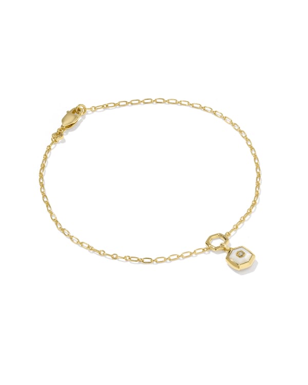 Davie 18k Gold Vermeil Stone Link and Chain Bracelet 