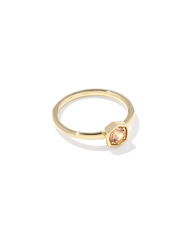 0.36 ct Lab Grown Gemstone Davie 14k Yellow Gold Band Ring