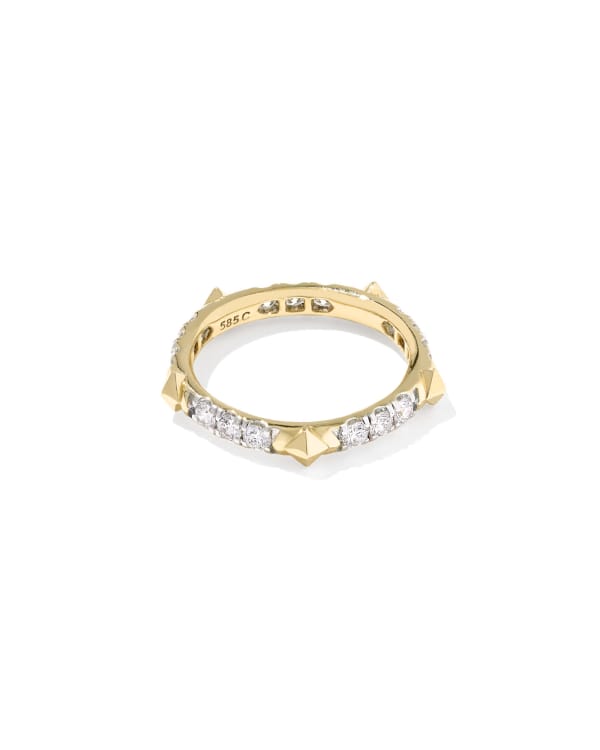 0.76 ct Lab Grown White Diamond Astrid 14k Yellow Gold Band Ring 