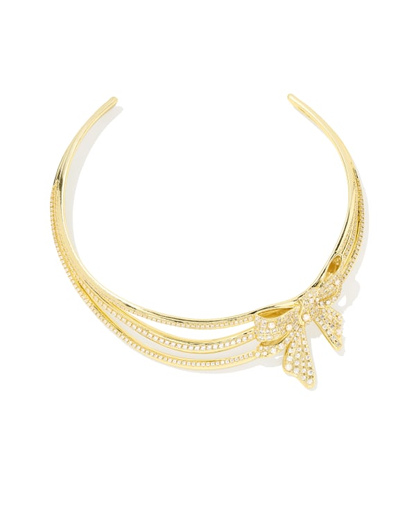 Krista Gold Hoop Earrings in White Mix