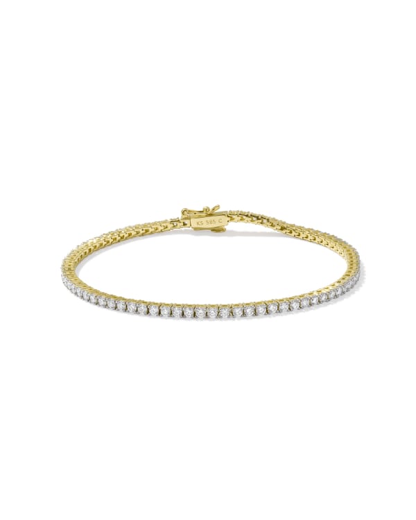 1.9 ct Lab Grown White Diamond Tennis Bracelet in 14k Yellow Gold