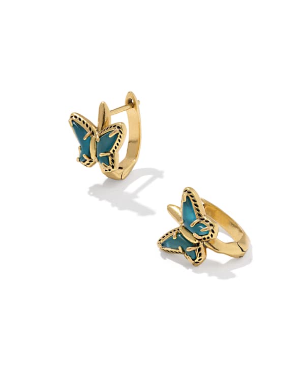 Dolly Parton x Kendra Scott Butterfly Vintage Gold Huggie Earrings