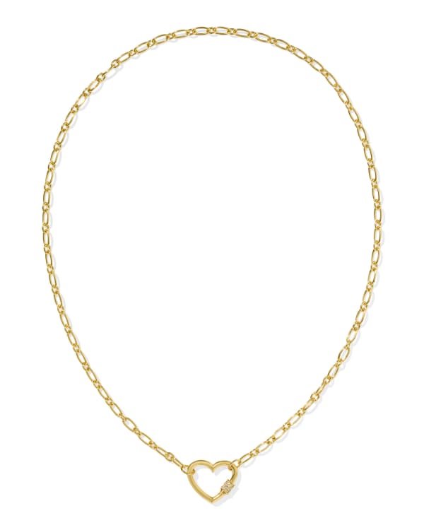 Bristol 18k Gold Vermeil Heart Pendant Necklace in White Topaz