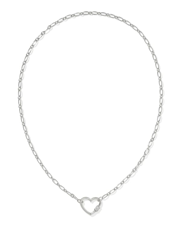 Bristol Sterling Silver Heart Pendant Necklace in White Topaz