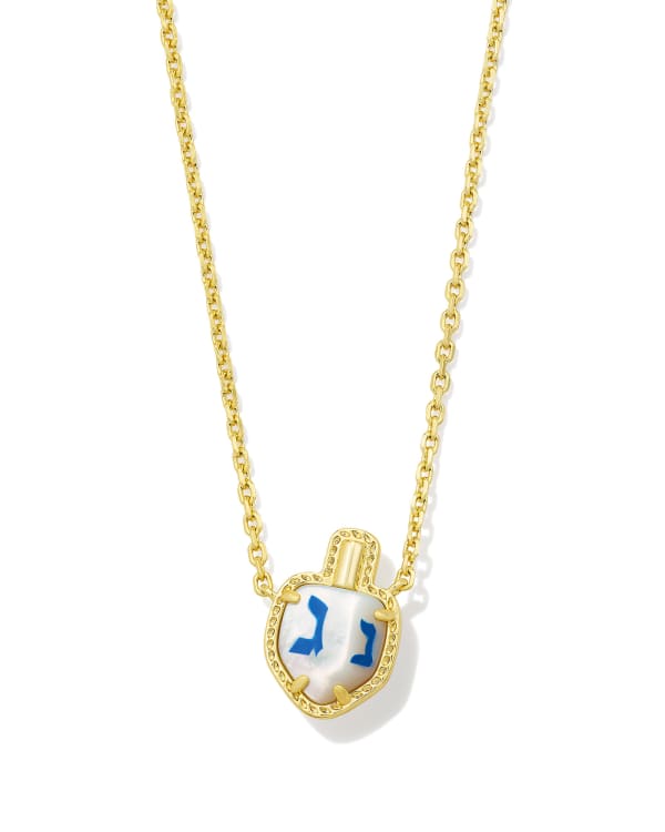 Dreidel Gold Short Pendant Necklace