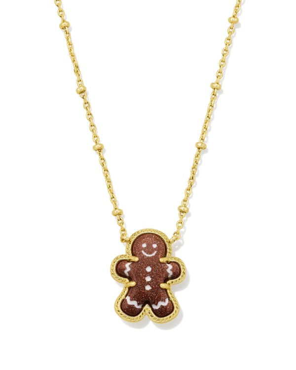 Gingerbread Gold Short Pendant Necklace