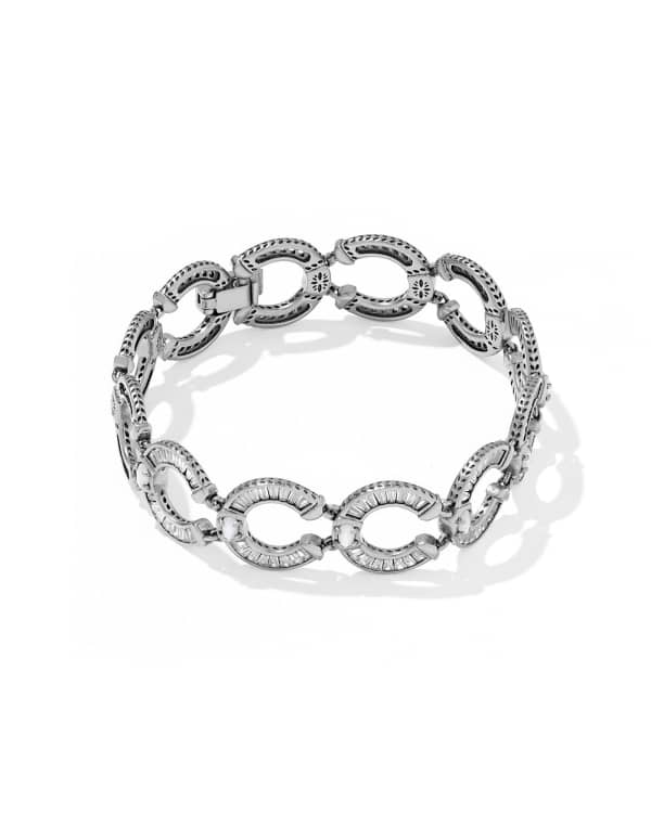 Noble Horseshoe Vintage Silver Link and Chain Bracelet 