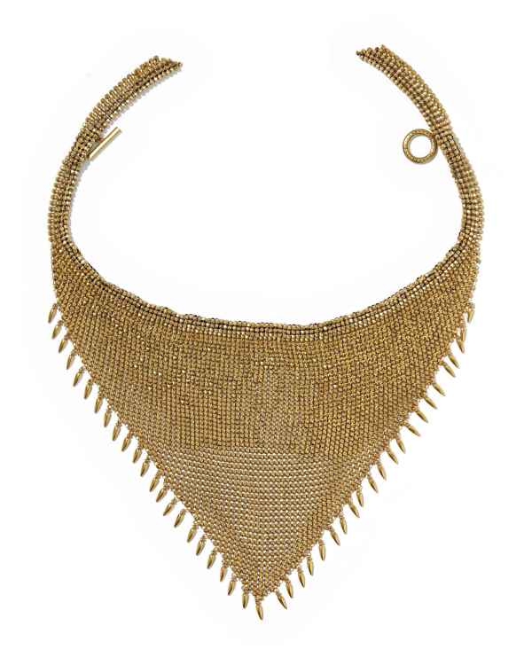 Keziah Vintage Gold Statement Bandana Necklace