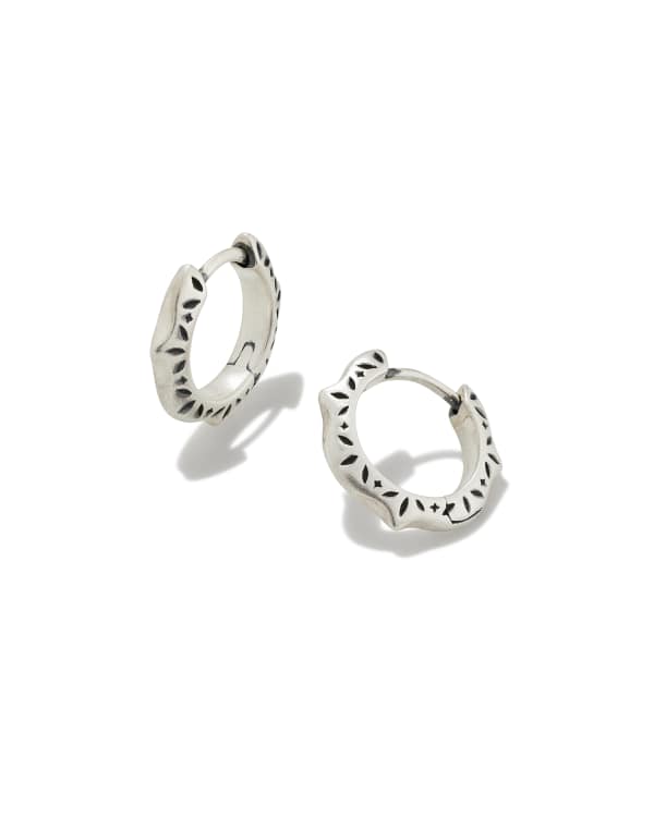 Sophee Huggie Earrings in Oxidized Sterling Silver