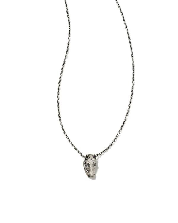 Tiny Beau Short Pendant Necklace in Oxidized Sterling Silver