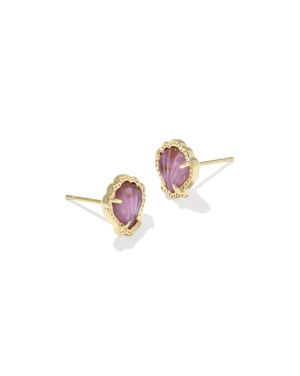 Brynne Shell Gold Stud Earrings 