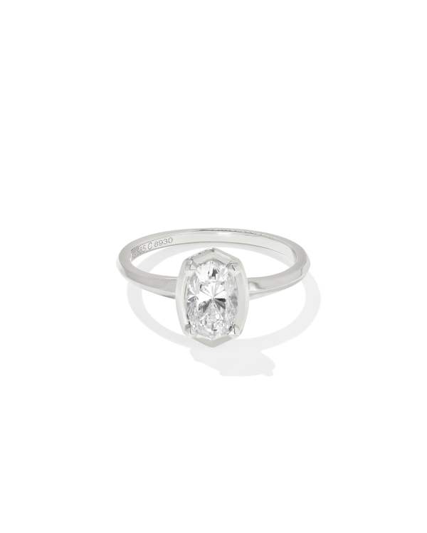 1 ct Lab Grown White Diamond Custom Elisa Statement Ring in 14k White Gold