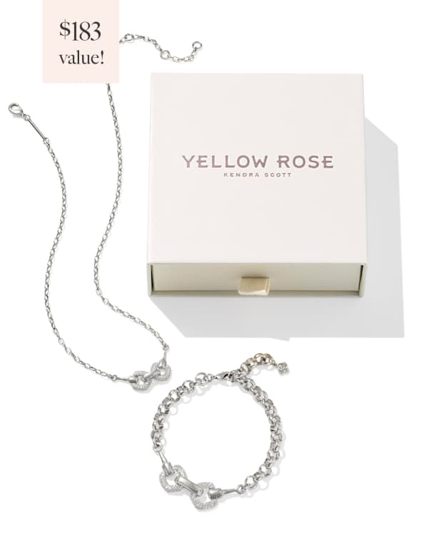 Beau Vintage Silver Pave Gift Set of 2 in White CZ