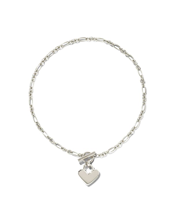 Heart Padlock Chain Bracelet in Sterling Silver