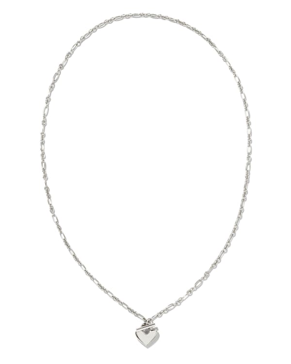 Heart Padlock Pendant Necklace in Sterling Silver