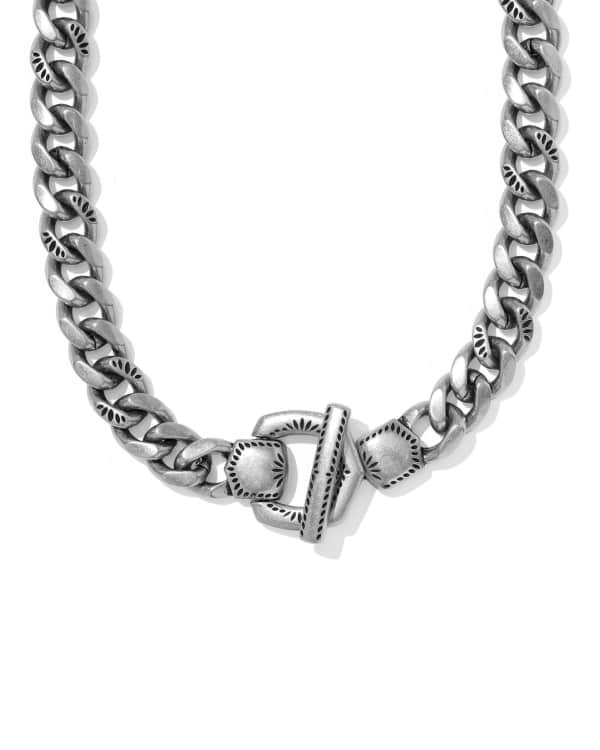 Keziah Vintage Silver Statement Link and Chain Necklace