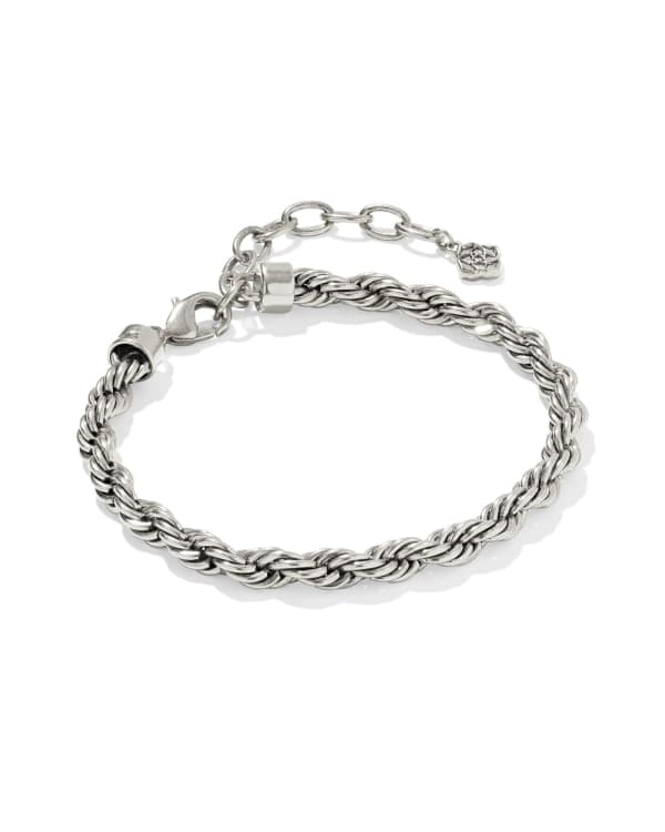 Noble Rope Link and Chain Bracelet in Vintage Silver