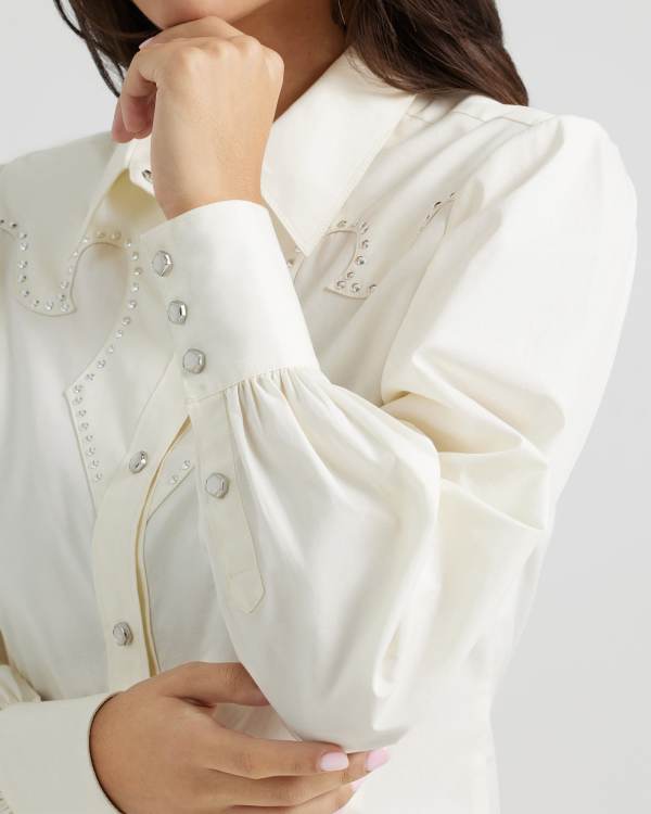 Wrangler® x Yellow Rose by Kendra Scott Puff Sleeve Rodeo Shirt