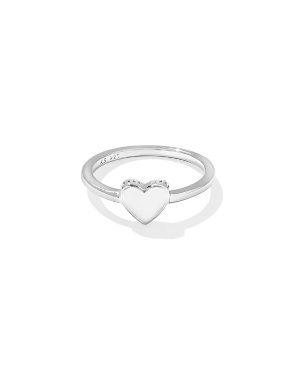 Jasmine Heart Band Ring in Sterling Silver