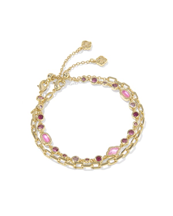 Mini Elisa Abbie Gold Set of 2 Delicate Chain Bracelets 