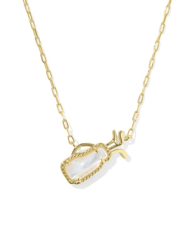 Golf Gold Short Pendant Necklace