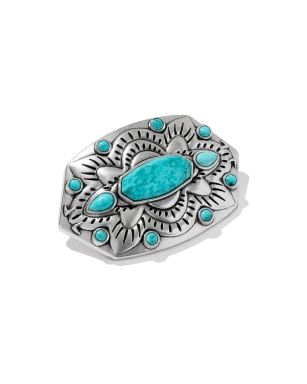 Concho Buckle with Stone in Turquoise
