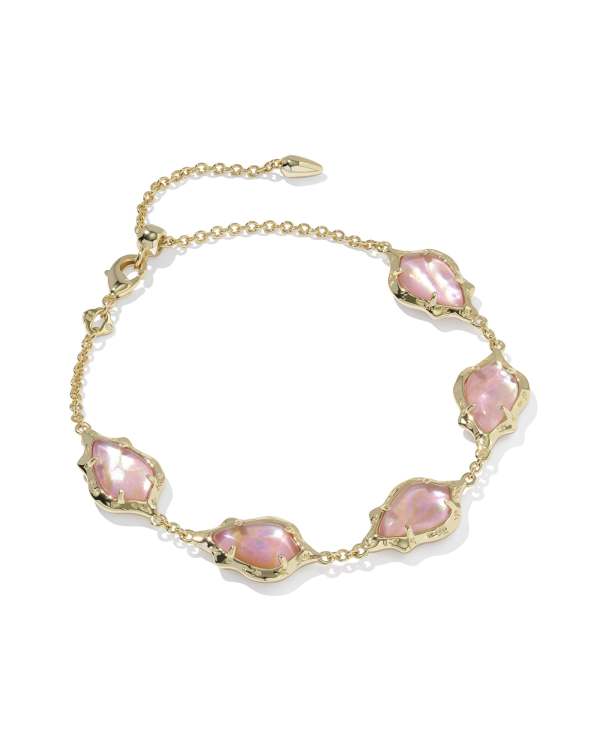 Adriana Scallop Frame Gold Delicate Chain Bracelet 