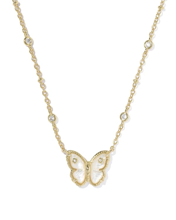Cailey Butterfly Gold Short Pendant Necklace