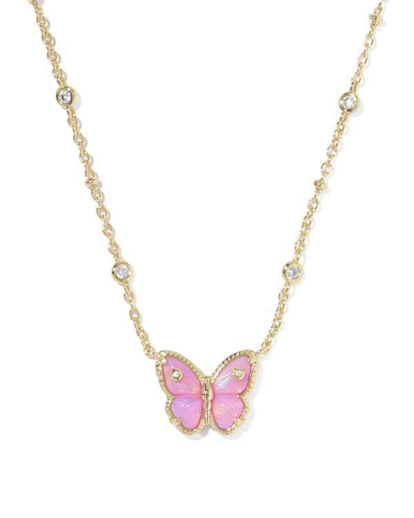 Cailey Butterfly Gold Short Pendant Necklace