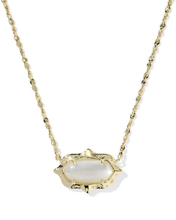 Elisa Scallop Frame Gold Short Pendant Necklace