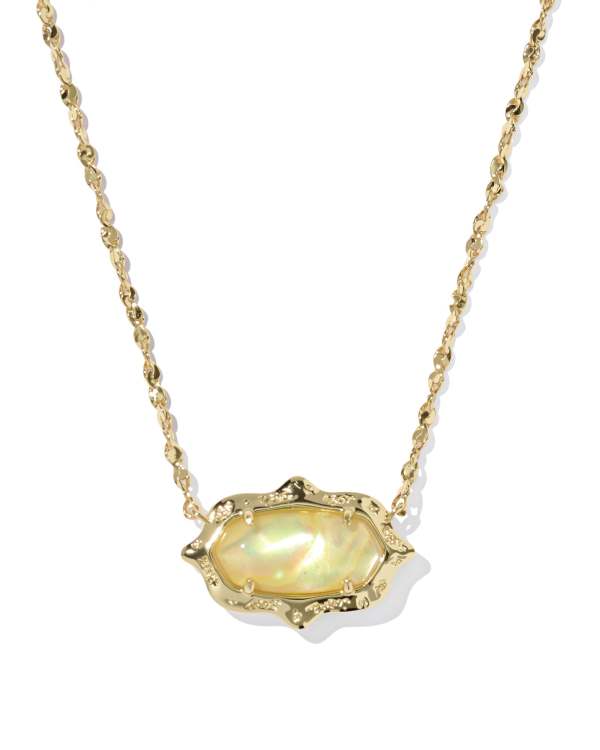 Elisa Scallop Frame Gold Short Pendant Necklace