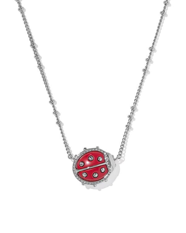 Ladybug Silver Short Pendant Necklace 