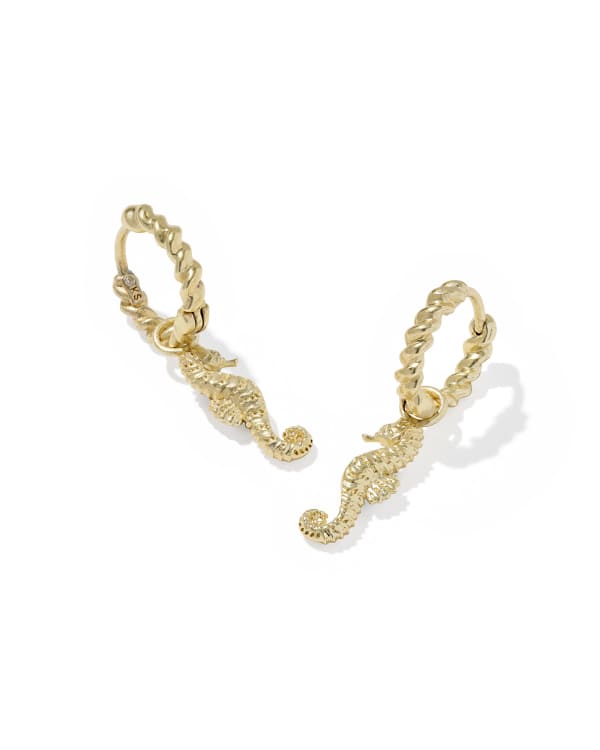 Seahorse Gold Convertible Huggie Earrings