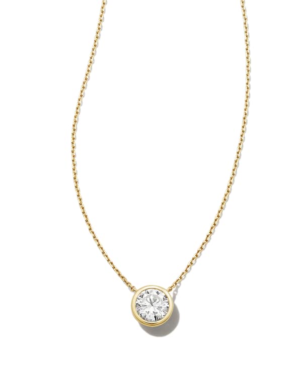 1 ct Lab Grown White Diamond Audrey Pendant Necklace in 14k Yellow Gold