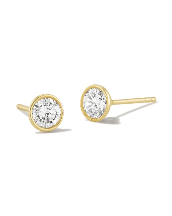 0.5 ct Lab Grown White Diamond Audrey Stud Earrings in 14k Yellow Gold