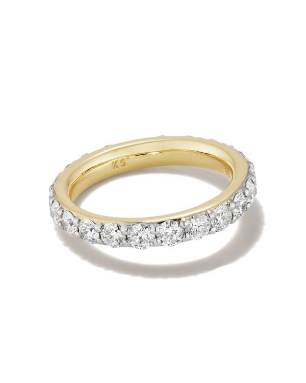 2 ct Lab Grown White Diamond Marilyn Band Ring in 14k Yellow Gold