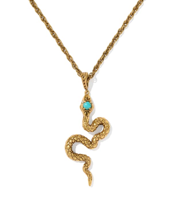 Snake Vintage Gold Large Long Pendant Necklace