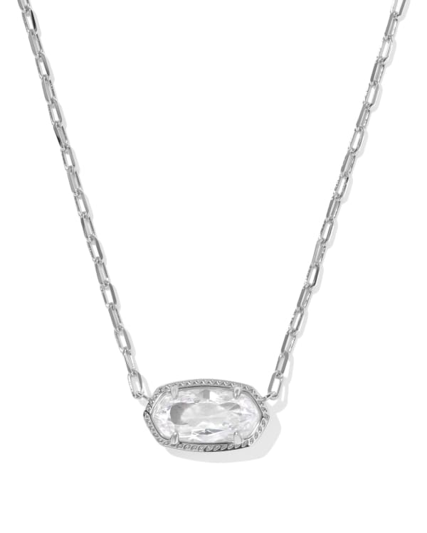 Elisa Luxe Silver Short Pendant Necklace 