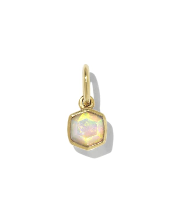 Davie 18k Gold Vermeil Charm in White Lab Grown Opal