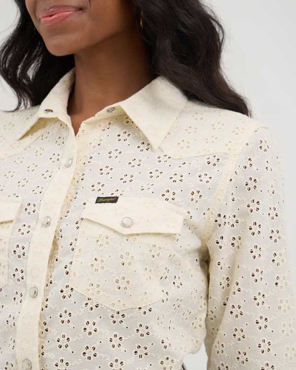 Wrangler® x Yellow Rose by Kendra Scott Vintage Pearl Snap Western Shirt