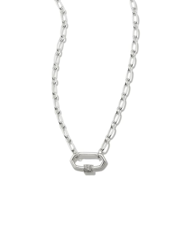 Bristol Sterling Silver Link Necklace in White Sapphire