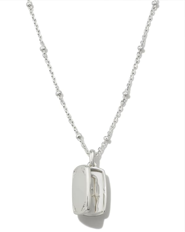 Tinsley Sterling Silver Tiny Locket Necklace in White Topaz