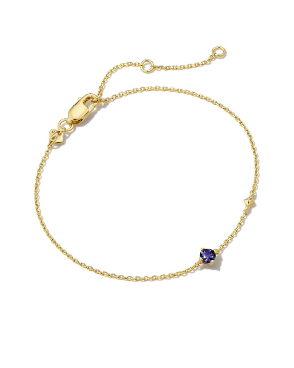 Maisie 18k Gold Vermeil Delicate Chain Bracelet in Blue Iolite