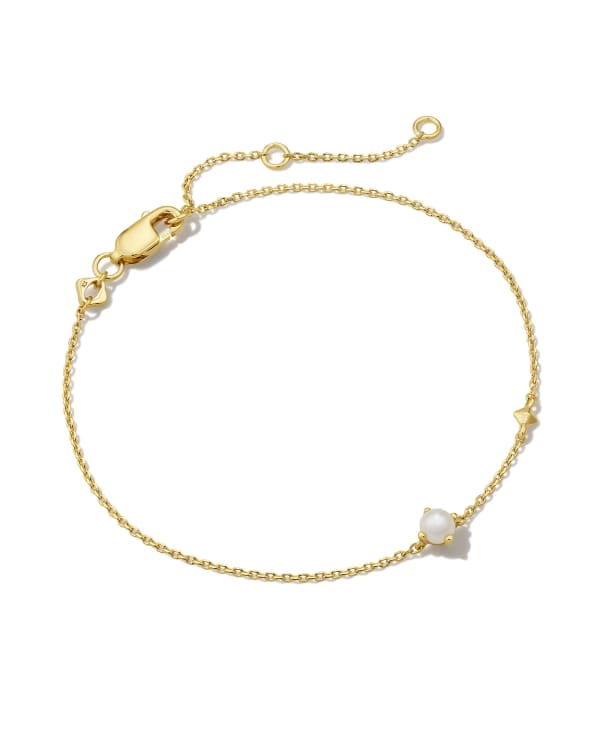 Maisie 18k Gold Vermeil Delicate Chain Bracelet in Freshwater Cultured Pearl