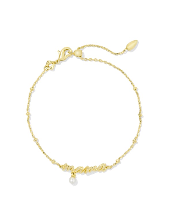 Mama Script Delicate Chain Bracelet in Gold