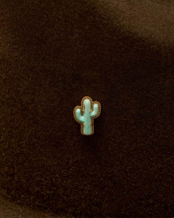 Tiny Cactus Vintage Gold Hat Pin